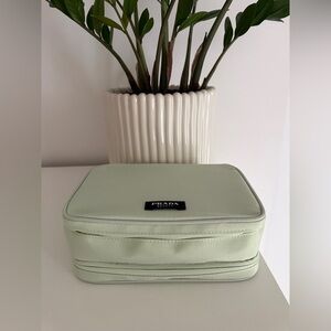 Prada Beauty Green Vanity Case / Cosmetic Bag – Travel Makeup Organizer